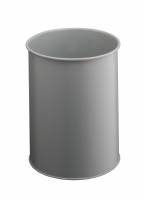 Durable papirkurv metal 15 liter rund lys gr&aring;