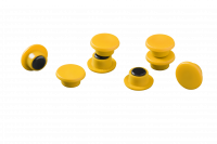 Durable magnet af ridsefri plast Ø15mm gul