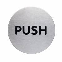 Durable d&oslash;rskilt "'Push''  &Oslash;65mm Pictogram af rustfrit st&aring;l