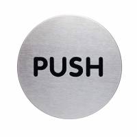 Durable d&oslash;rskilt "'Push''  &Oslash;65mm Pictogram af rustfrit st&aring;l