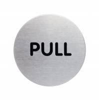Durable d&oslash;rskilt ''PULL''  &Oslash;65mm Pictogram af rustfrit st&aring;l