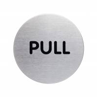 Durable d&oslash;rskilt ''PULL''  &Oslash;65mm Pictogram af rustfrit st&aring;l