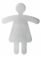 Durable skilt wc dame-symbol toilet 90x120mm Pictogram af rustfrit stål