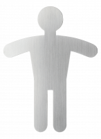 Durable skilt wc herre-symbol toilet 90x120mm Pictogram af rustfrit stål