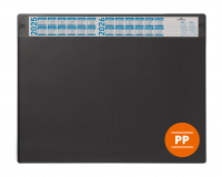 Durable skriveunderlag 65x48cm med kalender og overflade pp sort