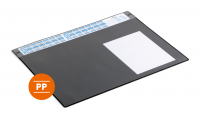 Durable skriveunderlag 65x48cm med kalender og overflade pp sort