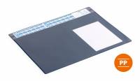 Durable skriveunderlag 65x48cm med kalender og overflade pp bl&aring;