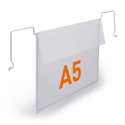 Durable lagerlomme med wirebeslag og foldeflap A5 tv&aelig;rformat, 50 stk