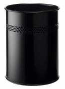 Papirkurv metal rundt 15 liter dekorationshuller sort