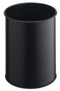 Durable papirkurv metal 15 liter rund lys sort