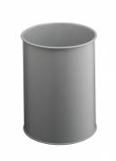 Durable papirkurv metal 15 liter rund lys gr&aring;