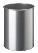 Durable papirkurv metal 15 liter rund sølv