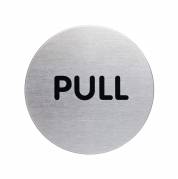 Durable d&oslash;rskilt ''PULL''  &Oslash;65mm Pictogram af rustfrit st&aring;l