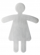 Durable skilt wc dame-symbol toilet 90x120mm Pictogram af rustfrit stål