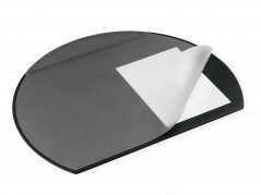 Durable halvcirklet skriveunderlag med overligger semi klar sort