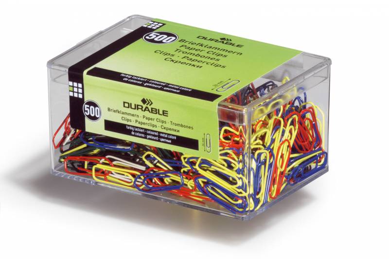 Durable Papirclips 26 mm farvede metal 500 stk