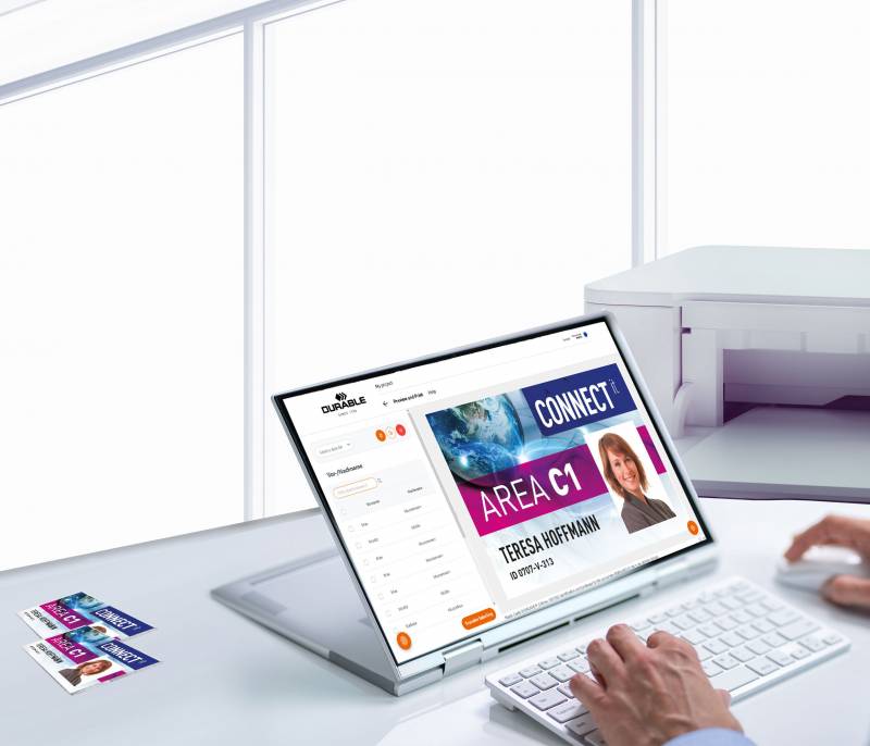 Durable recycled indstik til navneskilte 54x90mm hvid, 20 ark