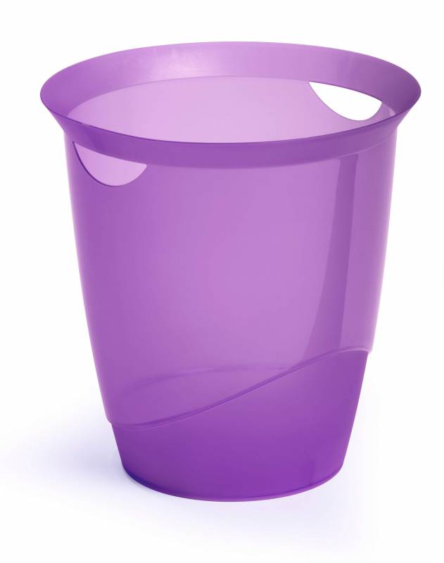 Durable Papirkurv Trend 16 liter med b&aelig;reh&aring;ndtag klar klar lilla