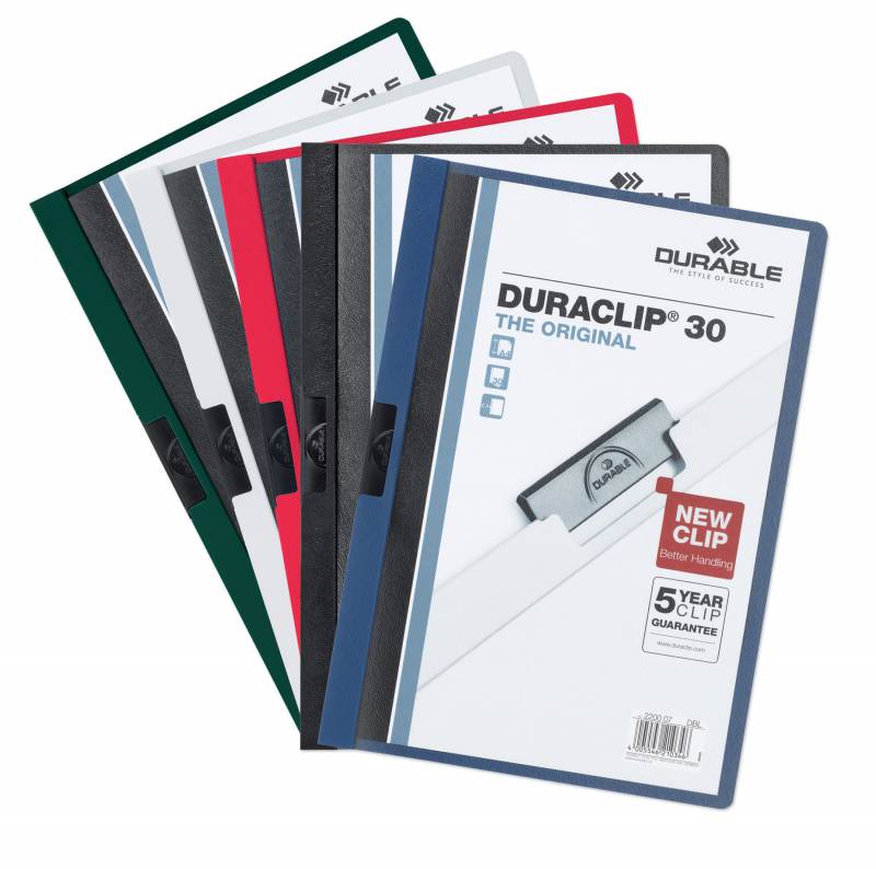 Durable duraclip® 30, 5 stk pakke originale klemmappen, forskellige farver