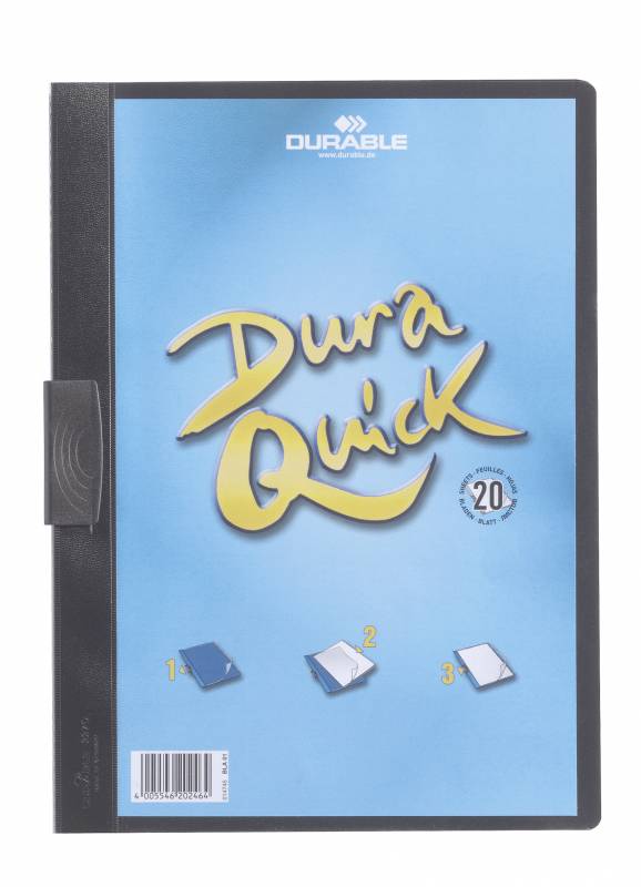 Durable Duraquick® 20 klemmappe i pp-plast med klar forside, sort