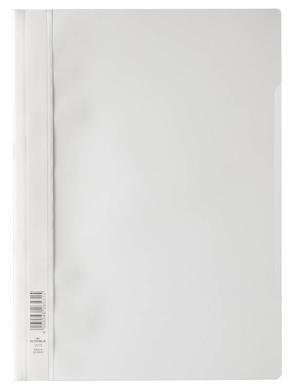 Durable A4 kvalitets tilbudsmappe med klar forside. hvid