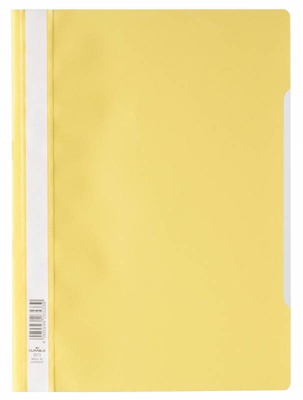 Durable A4 kvalitets tilbudsmappe med klar forside. gul