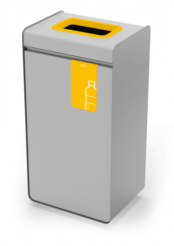 Durable affaldsbeholder durasort® 55 liter papir gul - til plastemballage