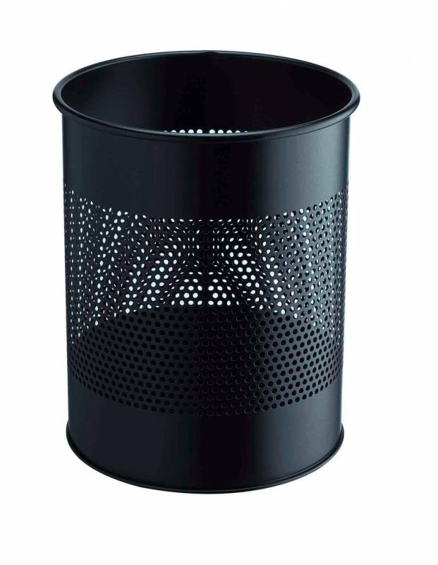 Durable papirkurv metal 15 liter 165mm rund sort
