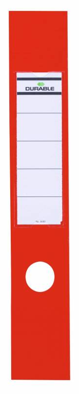 Durable selvkl&aelig;bende rygetiket til mapper ordofix&reg; 60x390mm, r&oslash;d, 10 stk