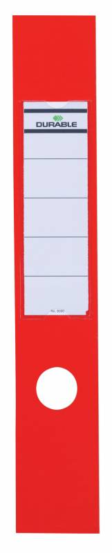 Durable selvklæbende rygetiket til mapper ordofix® 60x390mm, rød, 10 stk