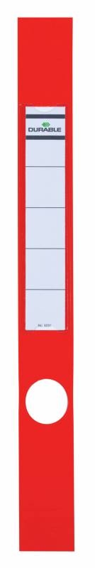Durable selvklæbende rygetiket til mapper ordofix® 40x390mm, rød, 10 stk