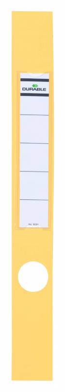 Durable selvkl&aelig;bende rygetiket til mapper ordofix&reg; 40x390mm, gul, 10 stk