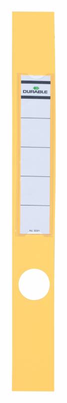 Durable selvklæbende rygetiket til mapper ordofix® 40x390mm, gul, 10 stk