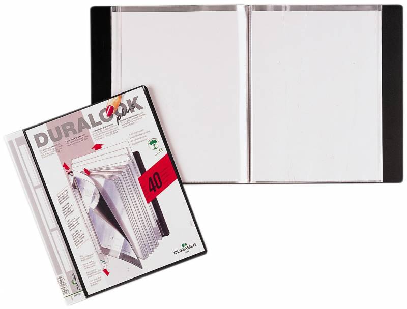 Durable displaybog duralook® plus A4 med 40 lommer sort
