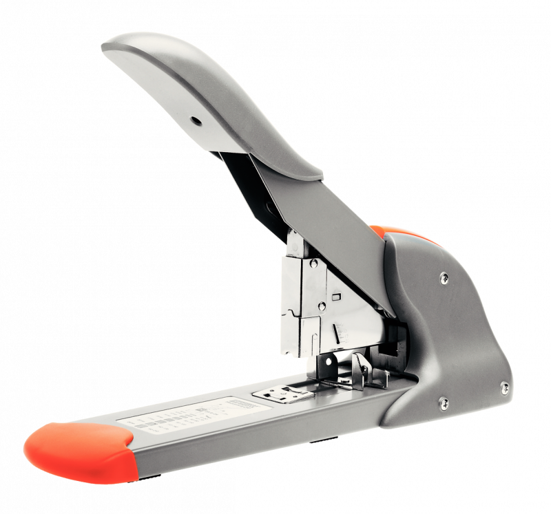 Rapid HD210 HD h&aelig;ftemaskinet s&oslash;lv og orange, 10-210 ark