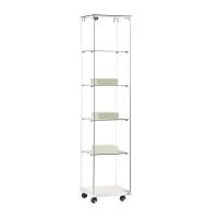 Glasvitrine med 4 glashylderog lås hvid