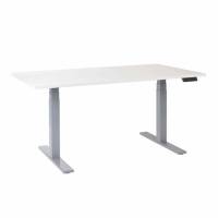 Office hæve sænkebord Corporate 80x160 cm, alu stel - Hvid