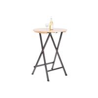 St&aring;bord klapbart &Oslash;77cm med sort stel og bordplade i fyrretr&aelig;