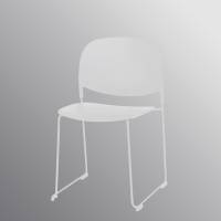 Easystack konferencestol i plast og kraftigt st&aring;l hvid