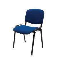Comfort Basic kantinestol med blå stof og sort stel