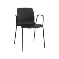 Reflect kantinestol med lukkede arml&aelig;n sort