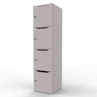 New Choice personaleskab med 4 rum og indkast h&oslash;jde 181,7cm gr&aring;