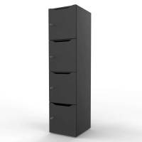 New Choice personaleskab med 4 rum og indkast h&oslash;jde 181,7cm antracit