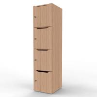 New Choice personaleskab med 4 rum og indkast h&oslash;jde 181,7cm eg