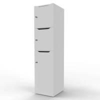 New Choice personaleskab med 3 rum og indkast h&oslash;jde 181,7cm hvid