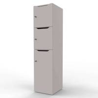 New Choice personaleskab med 3 rum og indkast h&oslash;jde 181,7cm gr&aring;