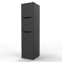 New Choice personaleskab med 3 rum og indkast h&oslash;jde 181,7cm antracit