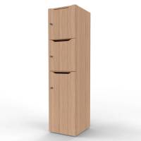 New Choice personaleskab med 3 rum og indkast h&oslash;jde 181,7cm eg