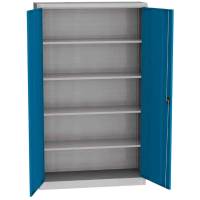 V&aelig;rkstedsskab med 4 hylder og l&aring;s 1950x1200x400mm bl&aring;