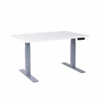 Office hæve sænkebord Corporate 80x140 cm, alu stel - Hvid